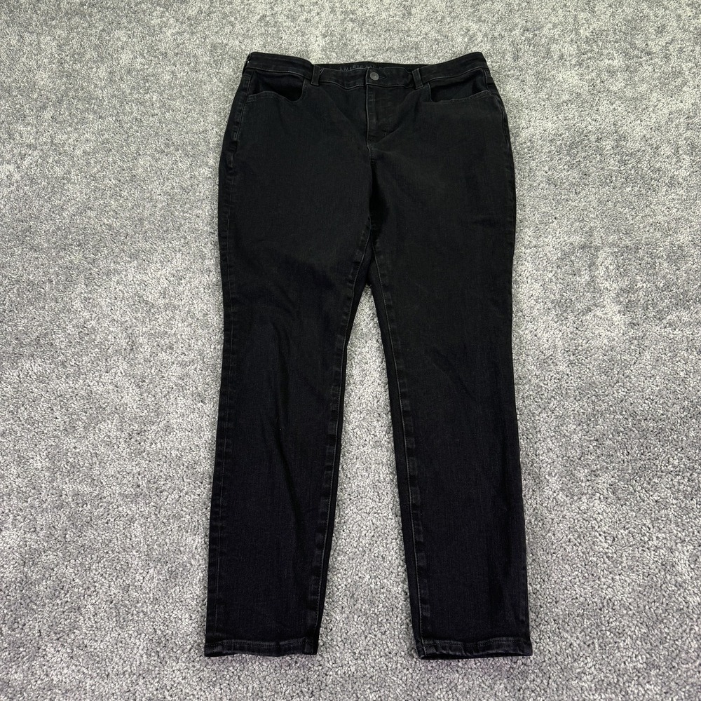 American Eagle Jeans Womens 16 Black High Rise Jegging Stretch Denim Dark Wash